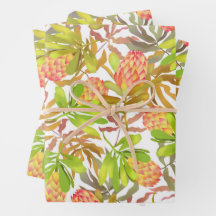 Vild Flowers Botanical Protea Wrapping Papprare La