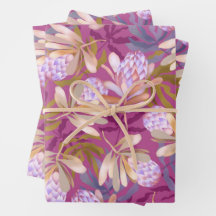 Vild Flowers Botaniskt Wrapping Pappra Lakan