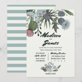 Vild Flowers Bouquet | blått | Bröllopsinbjudninga Inbjudningar