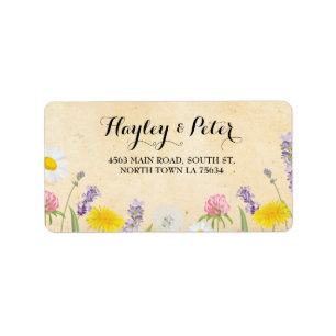 Vild Flowers Elegant Blommigt - adressetiketter