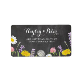 Vild Flowers Elegant Chalk Adressetiketters Sticke Adressetikett