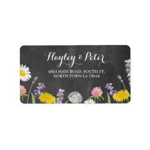 Vild Flowers Elegant Chalk Adressetiketters Sticke Adressetikett