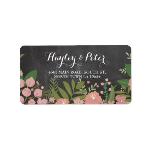 Vild Flowers Elegant Chalk Adressetiketters Sticke Adressetikett