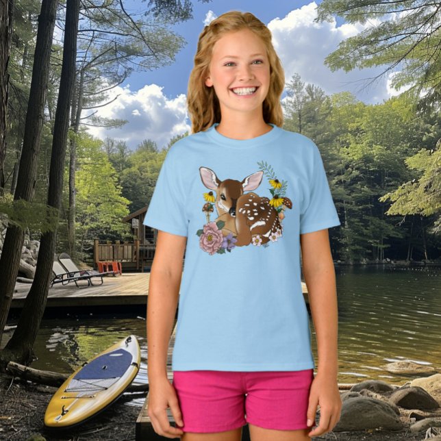 Vild Flowers Fawn Blue T Shirt (Skapare uppladdad)