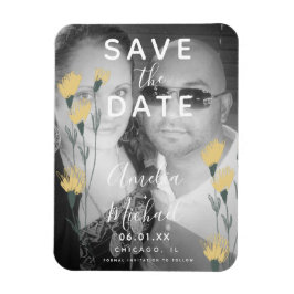 Vild Flowers Hand Drawn Botanical Save the Date Magnet