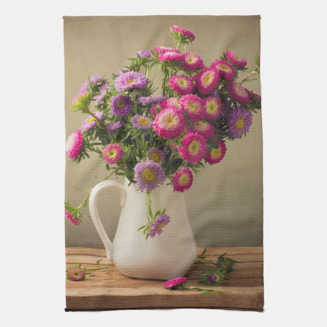 Vild Flowers i ett Vas Kitchen Dish Towel Kökshandduk (Vertikal)