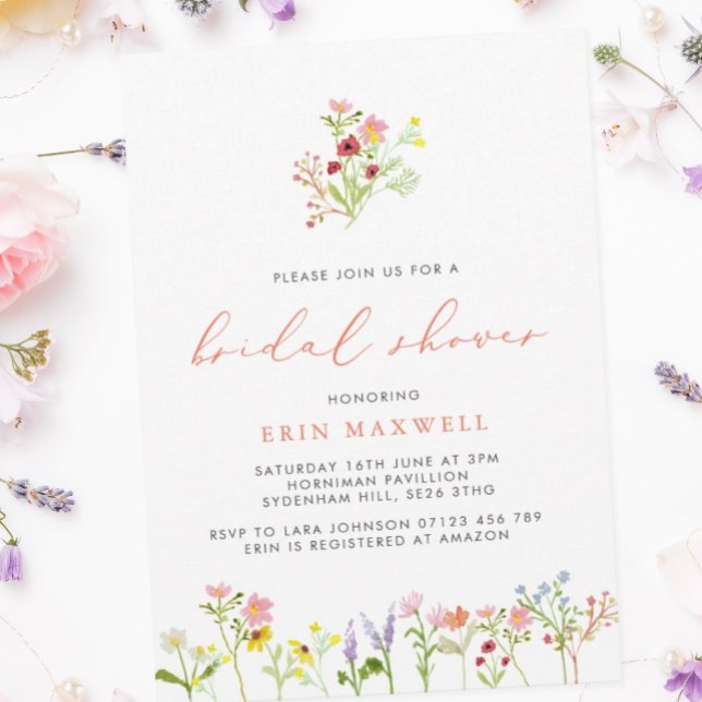 Vild Flowers Inbjudningskort för möhippan (Skapare uppladdad)