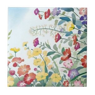 Vild Flowers Kakelplatta