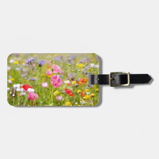 Vild Flowers Luggage Tag Bagagebricka (Horisontell Framsida)