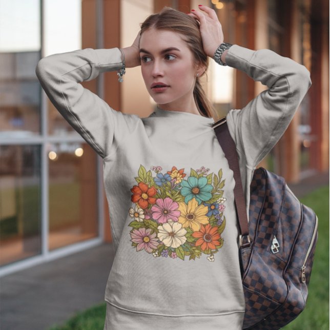 Vild Flowers Pastel Färg Botanical T Shirt (Skapare uppladdad)