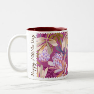 Vild Flowers Protea Magenta Två-Tonad Mugg