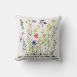 Vild Flowers redigerbara citat av Ralph Waldo Emer Kudde