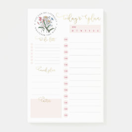 Vild Flowers Rosa Guld Daily Planto Do List P Post-it Block