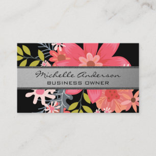 Vild Flowers Silver Band Visitkort