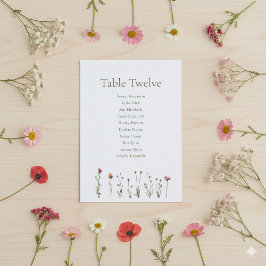 Vild Flowers sittdiagram Inbjudningar