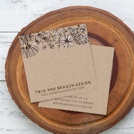 Vild Flowers Stud Earring Visning Card Fyrkantigt Visitkort