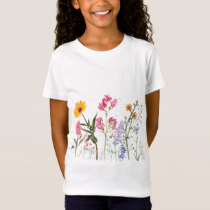 Vild Flowers T-Shirt, Vintage Botanical Kids Tee