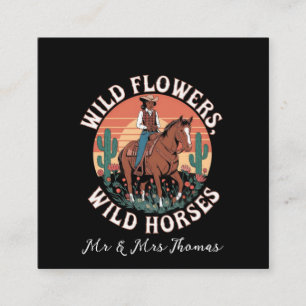Vild Flowers & Vild Horses A Stunning Tribute Fyrkantigt Visitkort