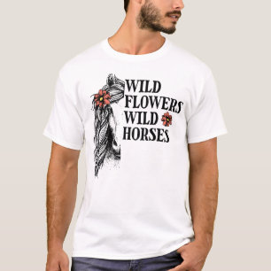 Vild Flowers Vild Horses Cute Horse Women's T Shirt