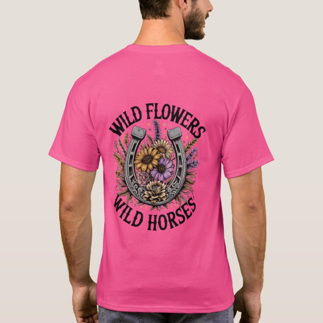 Vild Flowers Vild Horses T Shirt (Baksida)