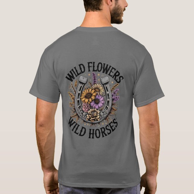 Vild Flowers Vild Horses T Shirt (Baksida)