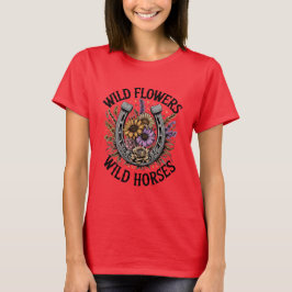 Vild Flowers Vild Horses T Shirt