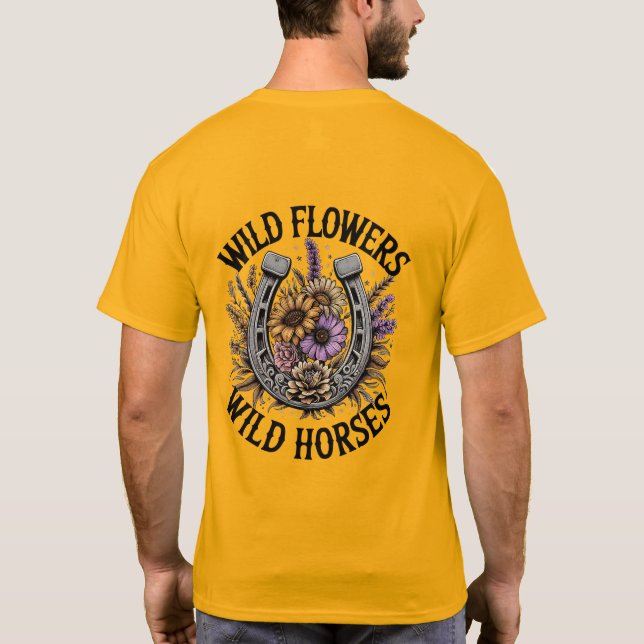 Vild Flowers Vild Horses T Shirt (Baksida)