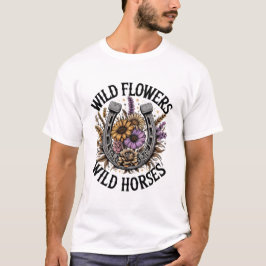 Vild Flowers Vild Horses T Shirt