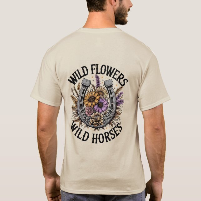 Vild Flowers Vild Horses T Shirt (Baksida)