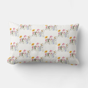 Vild Flowers, Vintage Botanisk pastellBlommigt Lumbarkudde