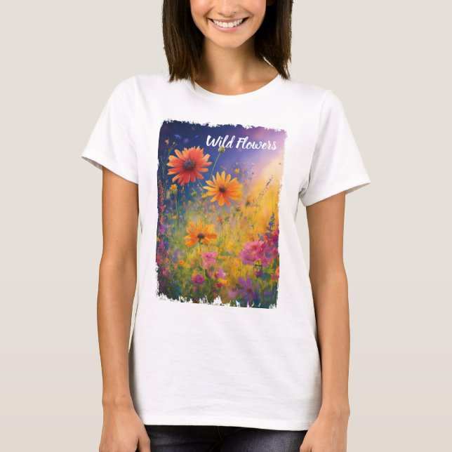 Vild Flowers Vintage T Shirt (Framsida)