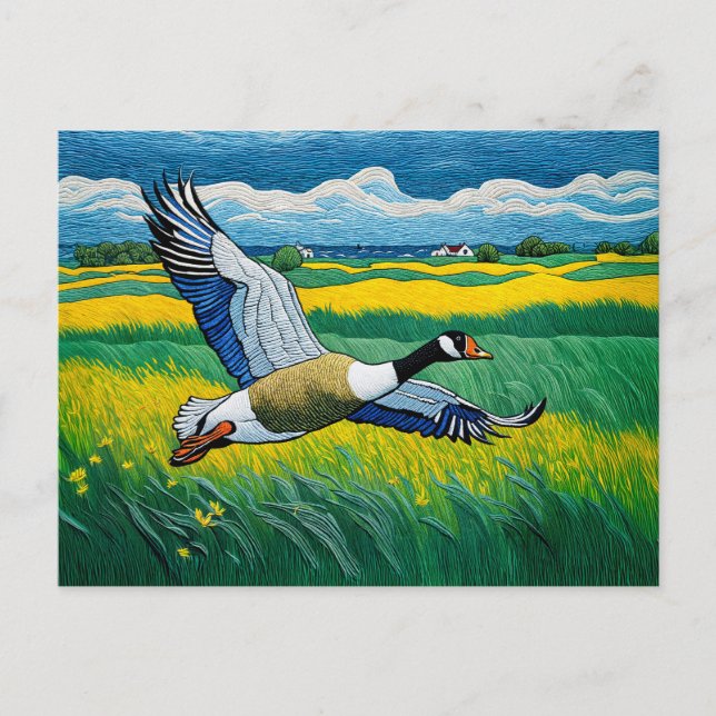 Vild flyger över blåsningsgam helg vykort (Framsida)