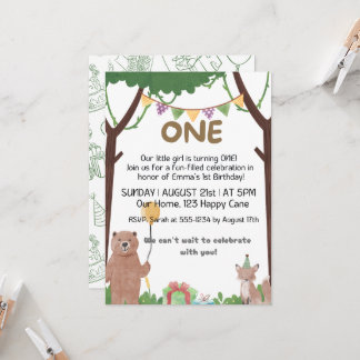 Vild födelsedag: 1-årsinbjudan inbjudningar