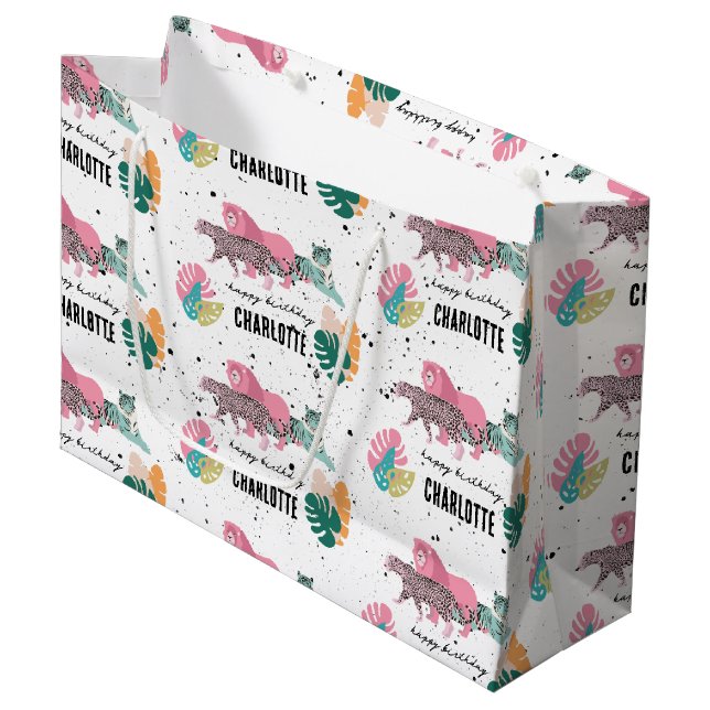 Vild Födelsedagsfest Jungle Animals Barns födelsed (Framsidan Vinklad)