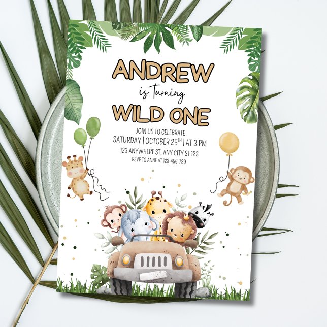 Vild födelsedagsinbjudan, Djur i djungeln Inbjudan (Skapare uppladdad)
