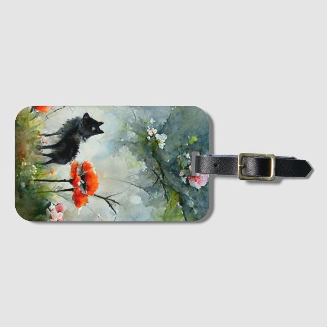 Vild för  av kutym blommigt för djurbagage bagagebricka (Framsida horisontal)