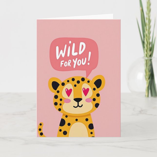 Vild För Dig Söt Leopard-kort Kort (Framsida)