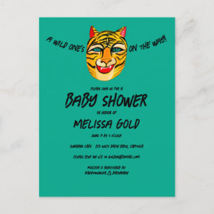 Vild för en Edgy ANPASSNINGSBAR för  BABY SHOWER Inbjudan Vykort