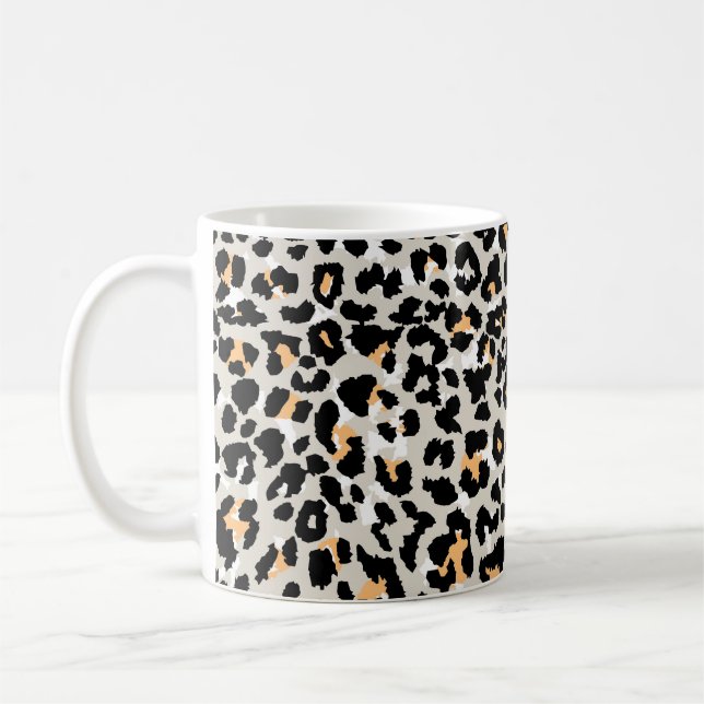 vild för färgaden i leopard mönster sömlös kaffemugg (Vänster)