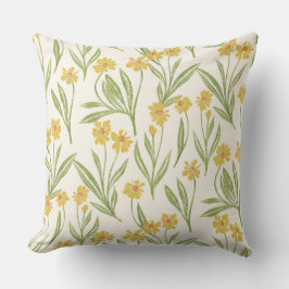 Vild för illustrerad Gult Flower Daisy Mönster Kudde