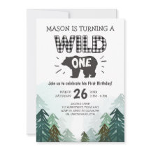 Vild för inbjudan till födelsedagen i Lumberjack E