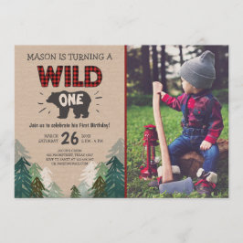 Vild för inbjudan till födelsedagen i Lumberjack E