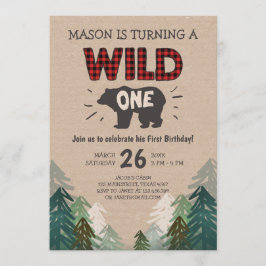 Vild för inbjudan till födelsedagen i Lumberjack E