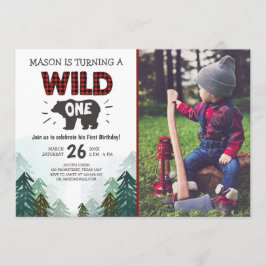 Vild för inbjudan till födelsedagen i Lumberjack E