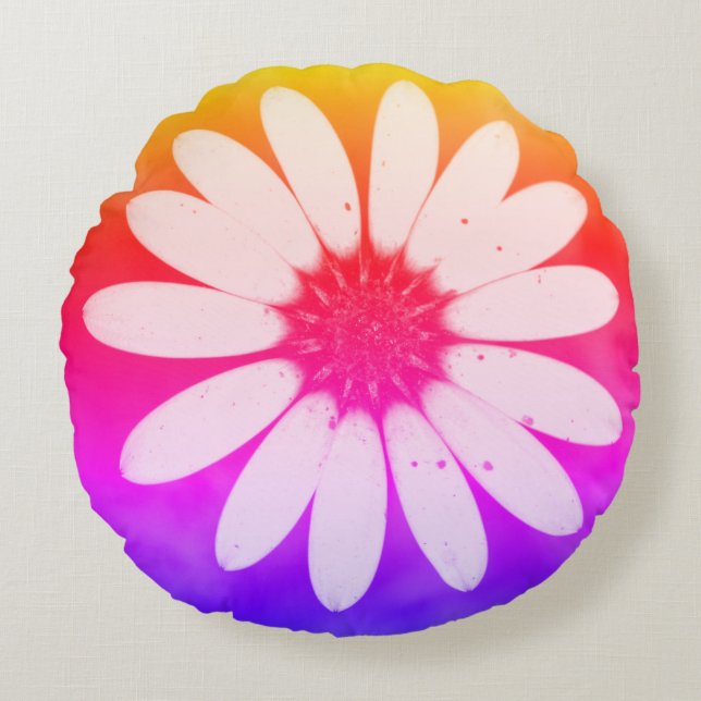 Vild för Rosa av sydlig Afrika Lila Flower Petals Rund Kudde (Framsidan)