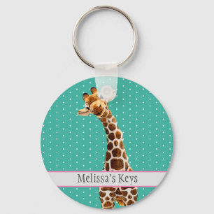 Vild för Söt av giraffe Barn Animal Cute Nyckelring