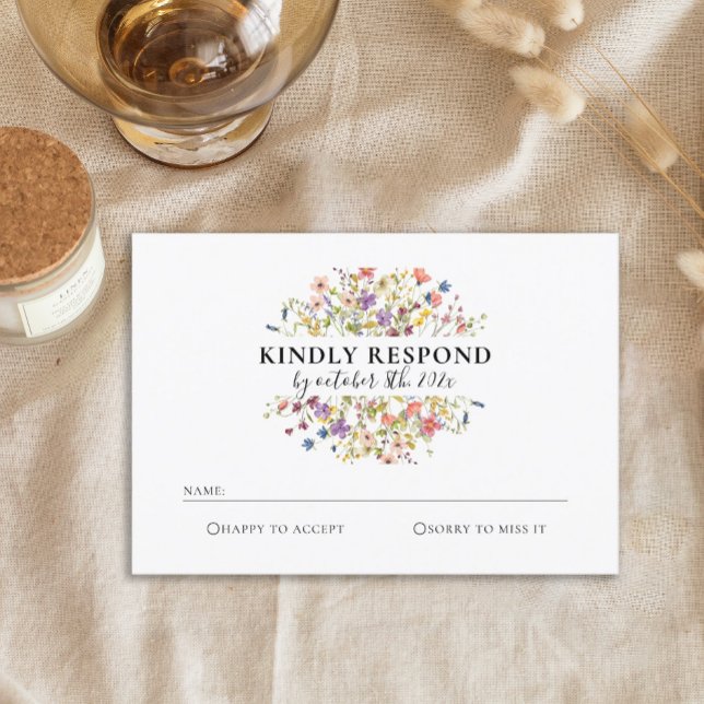 Vild för vattenfärg i elegant Bröllop OSA Blomkort Kort (Skapare uppladdad)