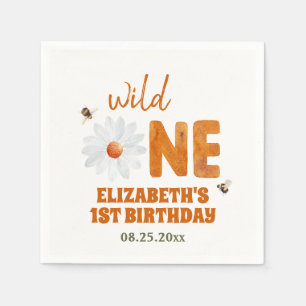 Vild för vattenfärgning Daisy 1:a födelsedag Pappersservett