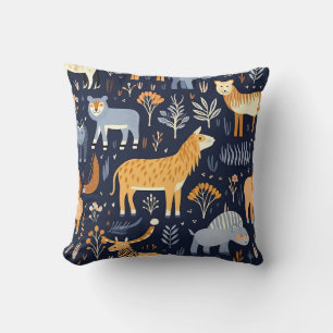Vild Forest Animals Digital Papper Mönster Kudde