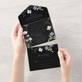 Vild Forest Blommigt Black Bröllop